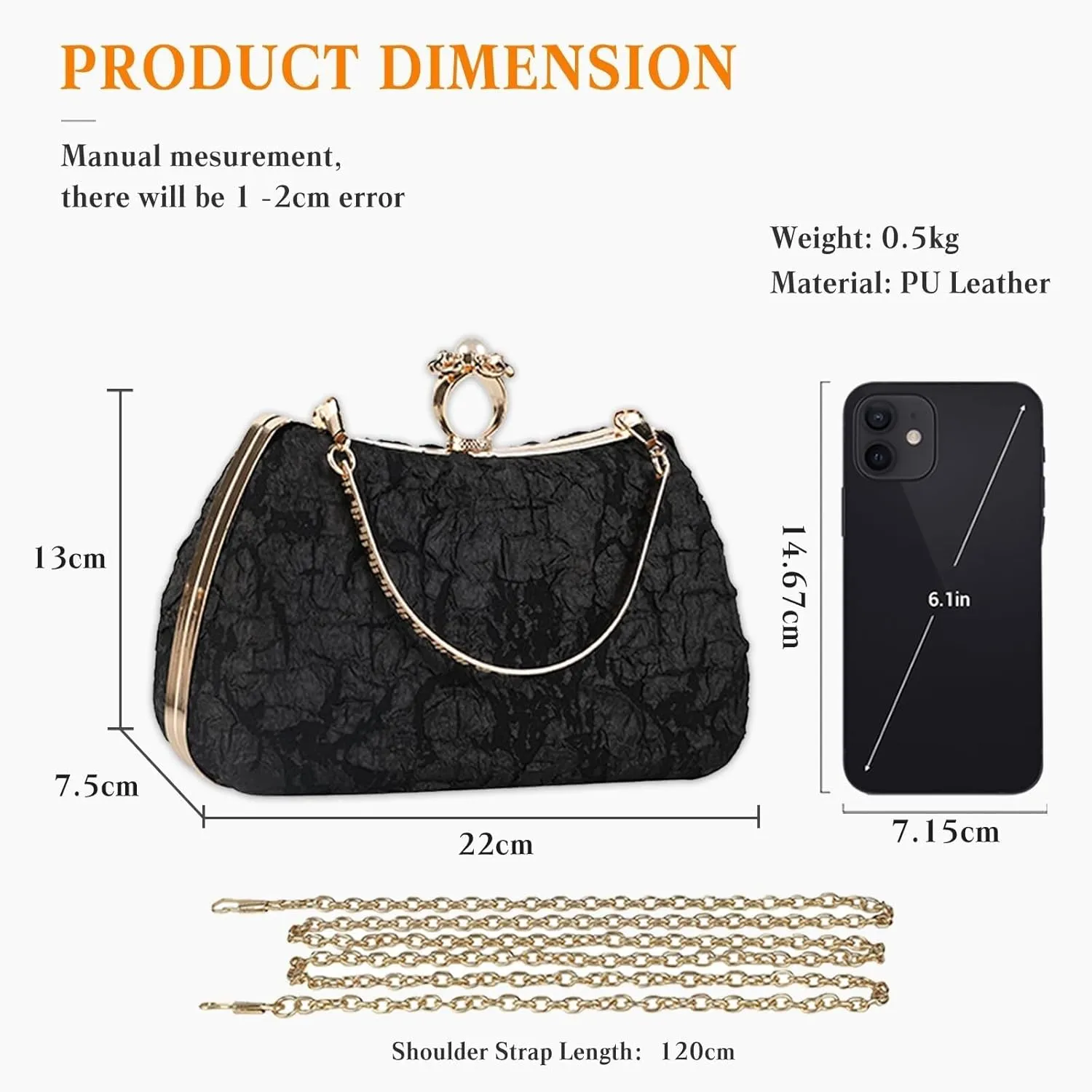 Handbag for Women Shoulder with Detachable Chain Elegant Crossbody Evening Pearl Clutch Bridal Wedding Purse