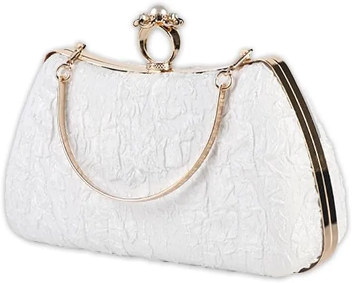 Handbag for Women Shoulder with Detachable Chain Elegant Crossbody Evening Pearl Clutch Bridal Wedding Purse