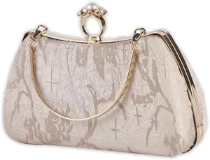 Handbag for Women Shoulder with Detachable Chain Elegant Crossbody Evening Pearl Clutch Bridal Wedding Purse
