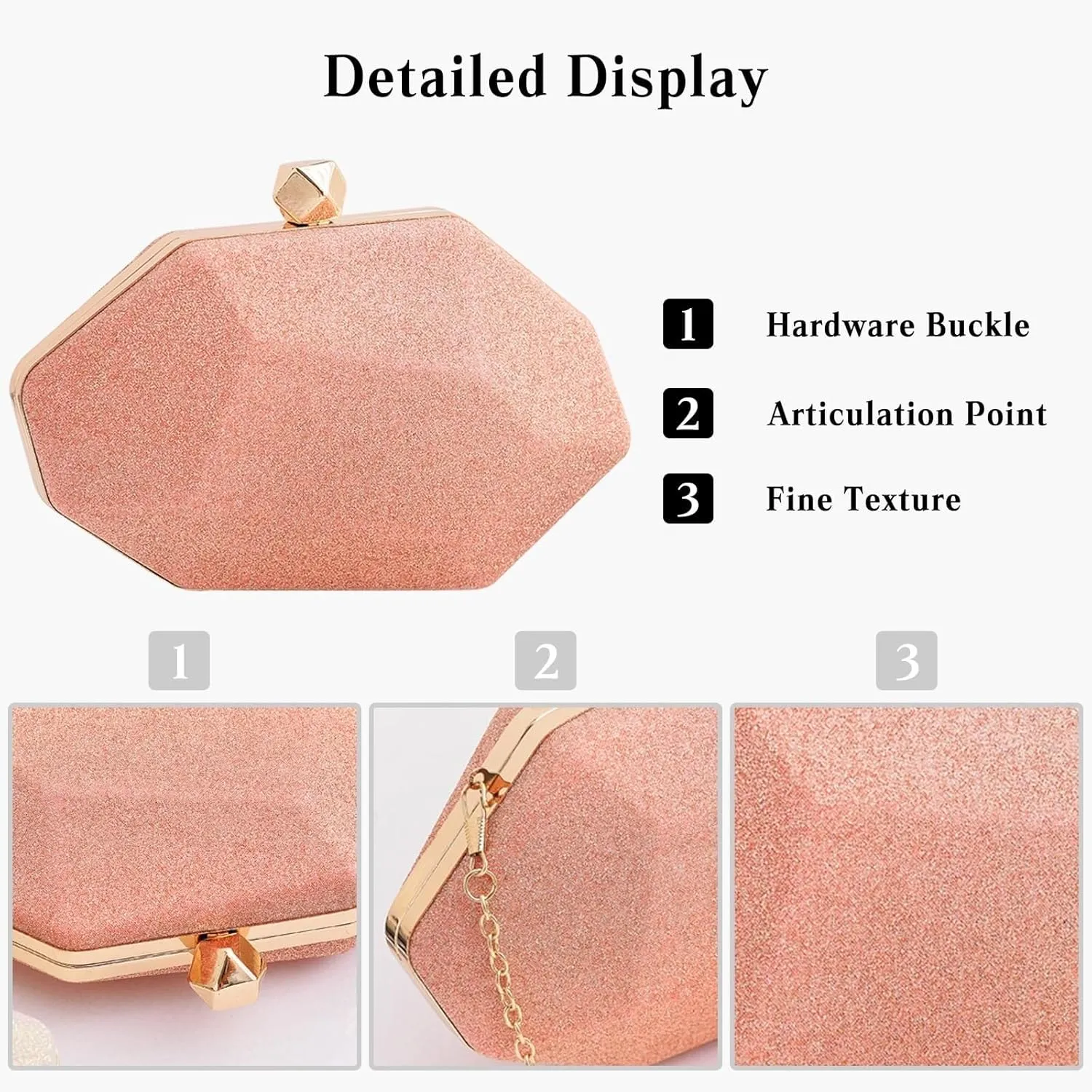 Handbag Women's Bridal Wedding Purse Glitter Irregular Shoulder Elegant Crossbody Evening Clutch Ladies Sparkly