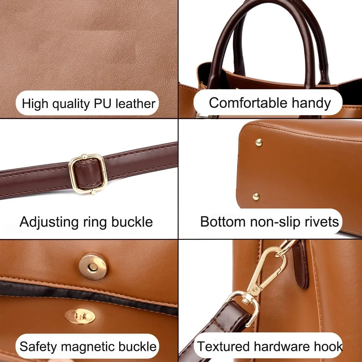 Handbags and Purses for Women PU Leather Satchels Fashion Shoulder Bags Totes Top-Handle Crossbody Bags