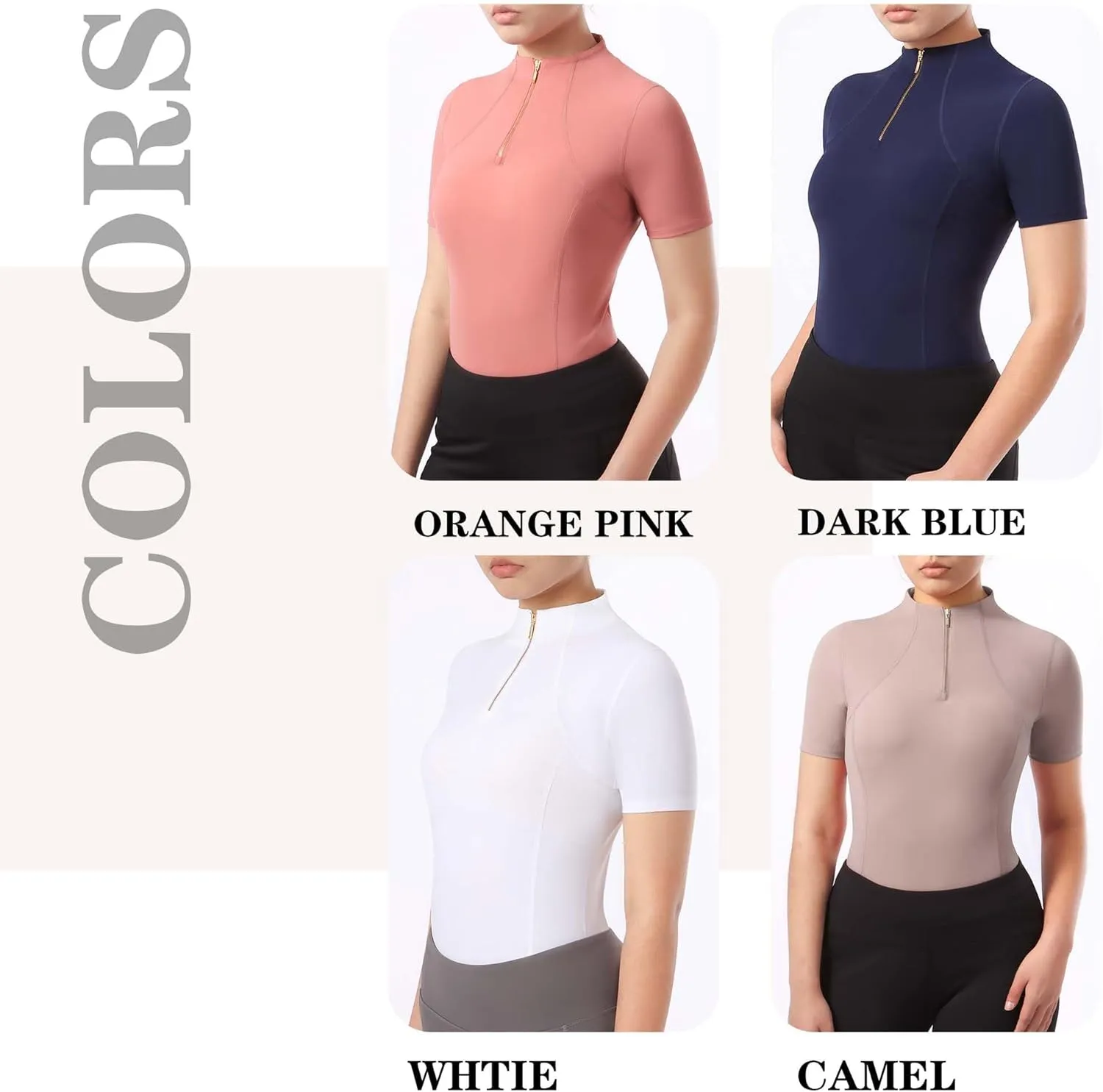 Harrison Howard Equestrian Tops for Women Short Sleeve Quick-Dry Sports Shirt