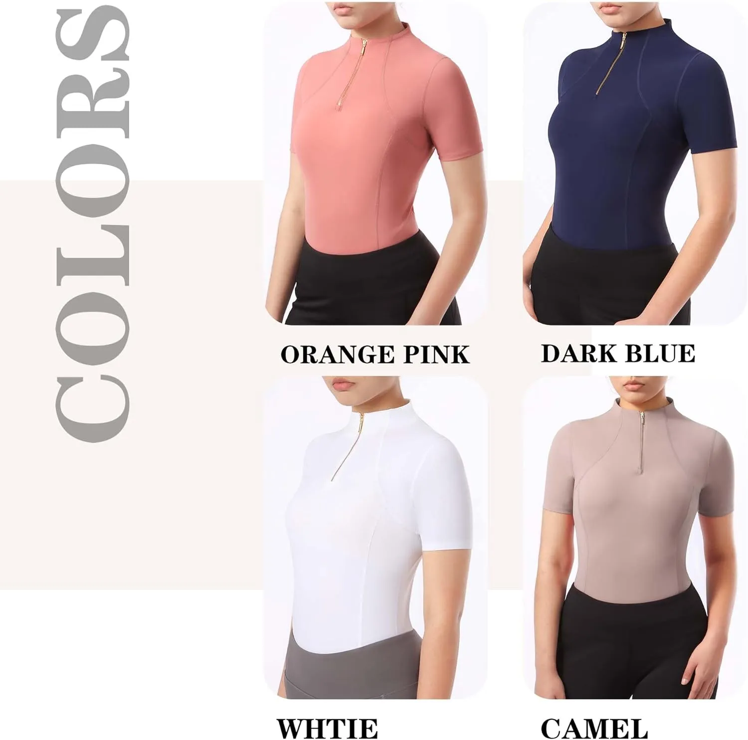 Harrison Howard Equestrian Tops for Women Short Sleeve Quick-Dry Sports Shirt