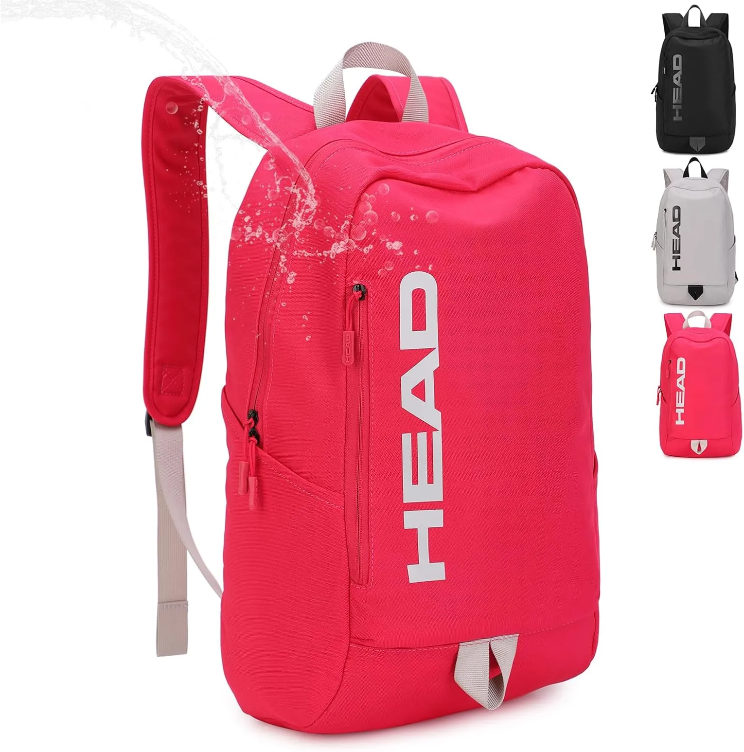 HEAD Waterproof Gym Backpack for Women & Men, Compact Sport Backpack for Gym/Fitness/Work/Daily, College Laptop Bag for 15.6 inch Notebook