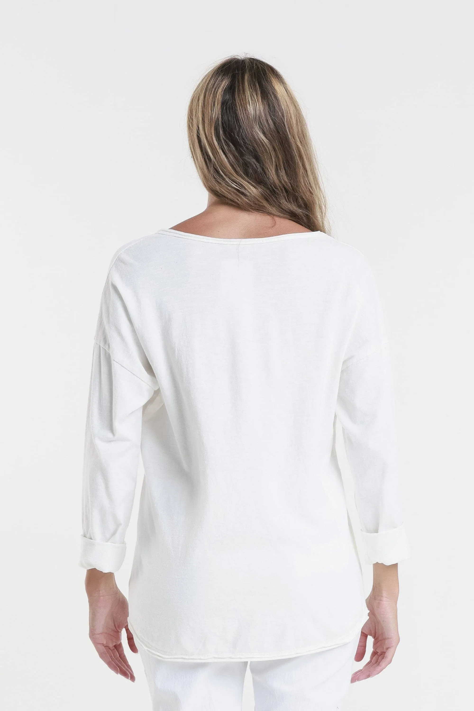 Heart Janice Long Sleeve Sequin/Lace Heart Top