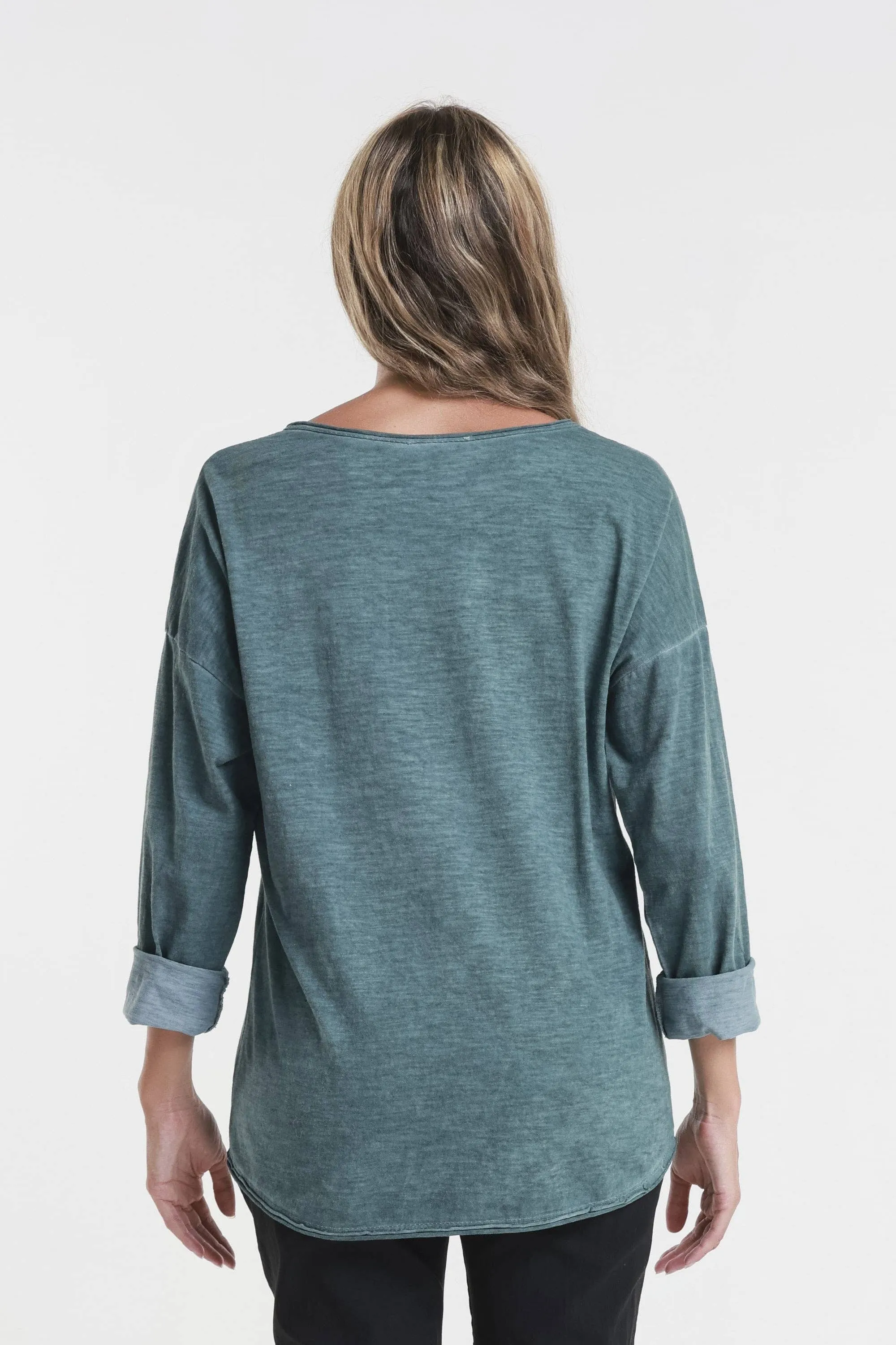 Heart Janice Long Sleeve Sequin/Lace Heart Top