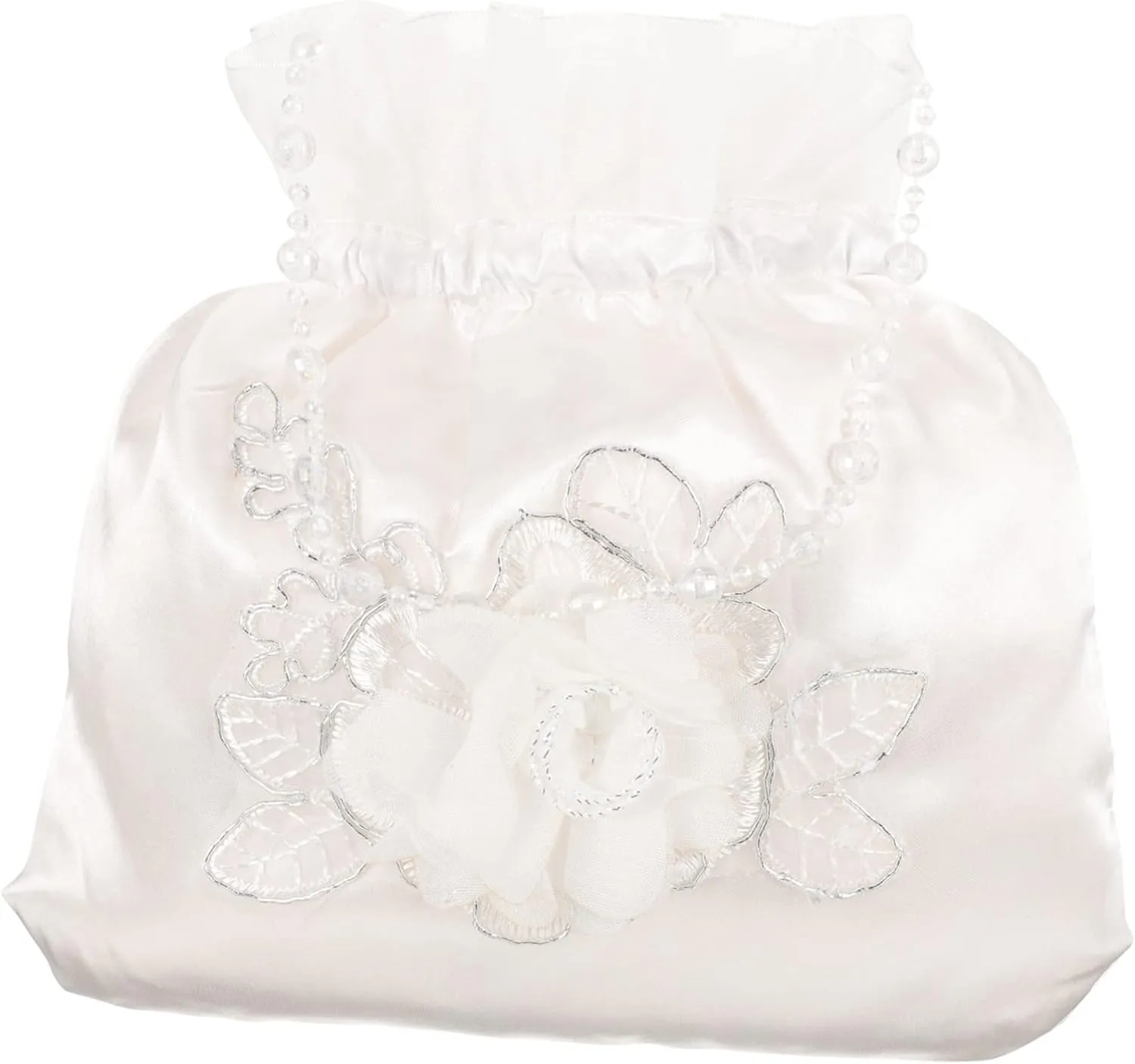 Homoyoyo Bridal Flower Handbag Elegant Lace Wedding Bag for Bride and Bridesmaids Money Purse for Wedding Events and Special Occasions