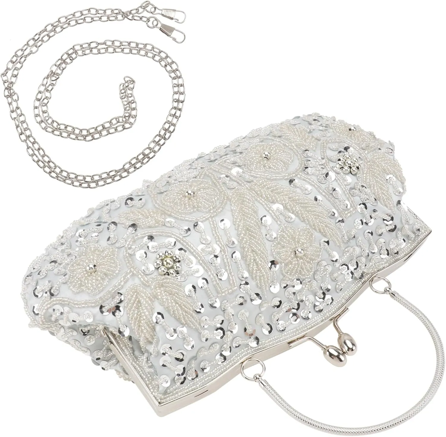 Homoyoyo Elegant Clutch Purses for Women Evening Dinner Party Bags Floral Embroidery