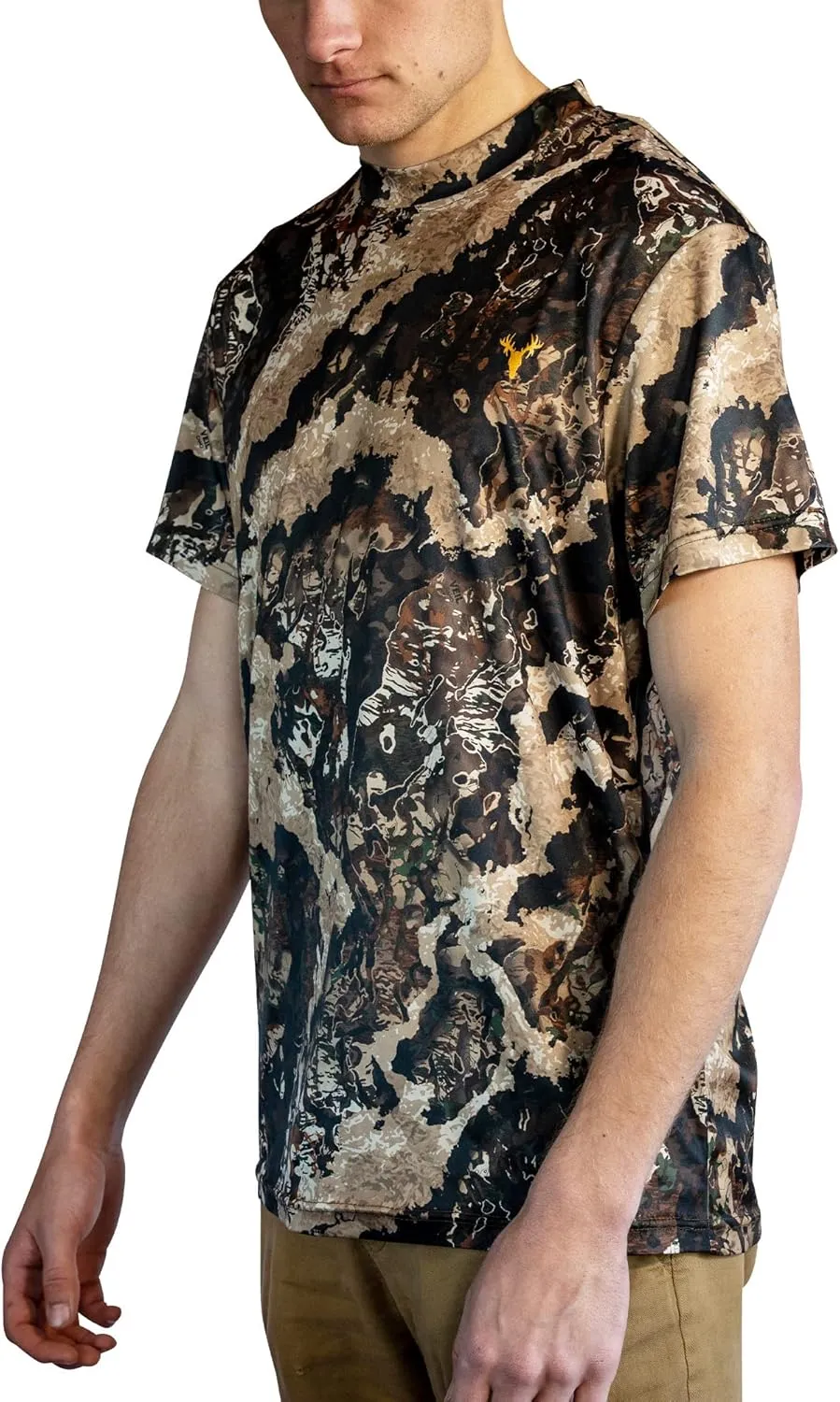 HOT SHOT Mens Camo Hunting Short Sleeve Shirt  Quick Dry Performance Shirt