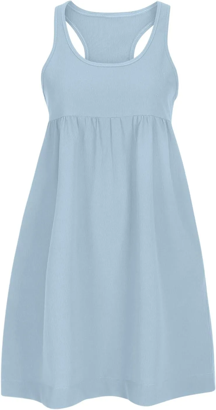 Hot Shot Mini Dress, Mini Dresses for Women Summer 2025, Sleeveless Tank Dress, Short Mini Sundress with Pockets