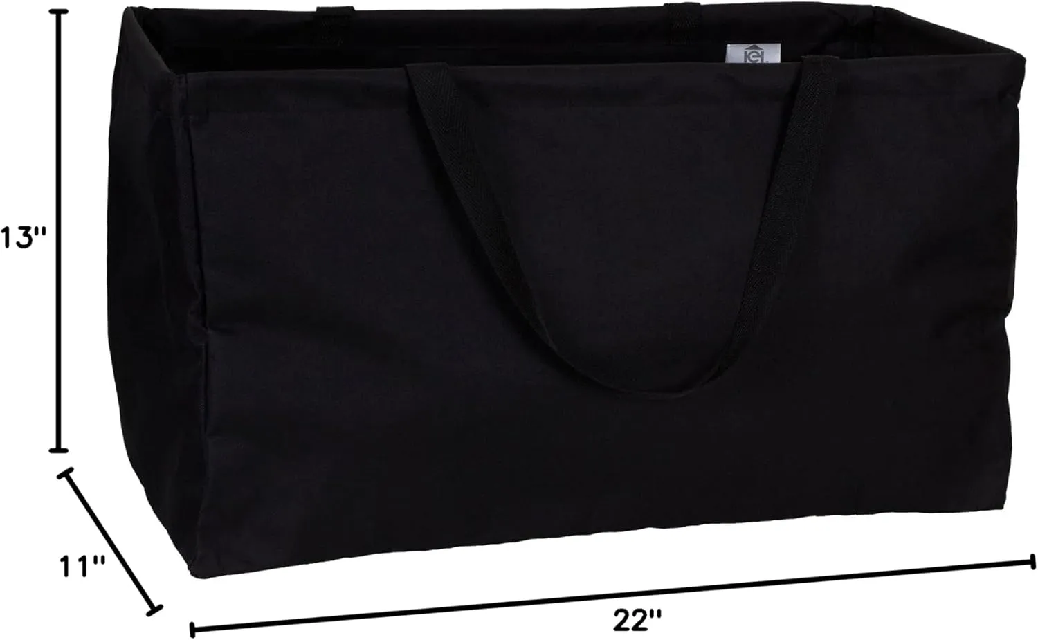 Household Essentials 2212-1 Krush Canvas Utility Tote | Reusable Grocery Shopping Bag | Laundry Carry Bag | Black