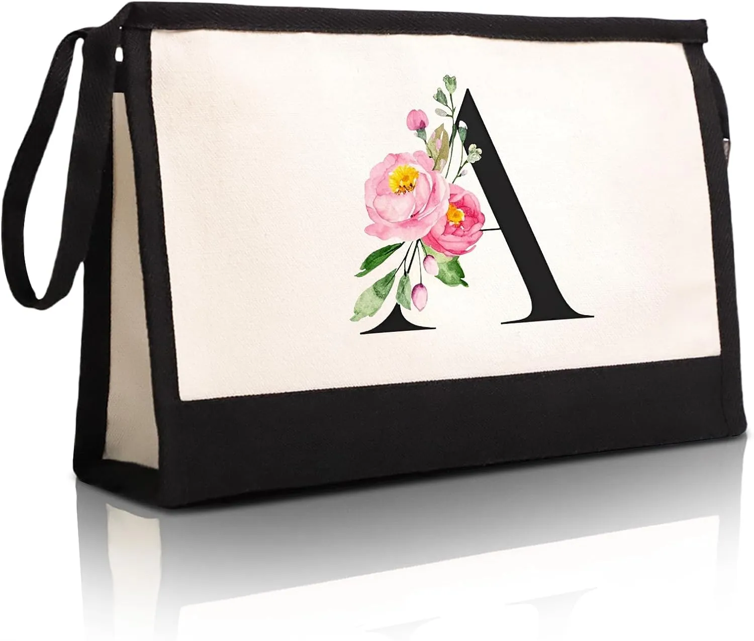 Initial Cloth Makeup Bag Monogrammed Cosmetic Bag Personalized Gifts for Women Mom Bride Bridesmaid Friend Daughter Sisters