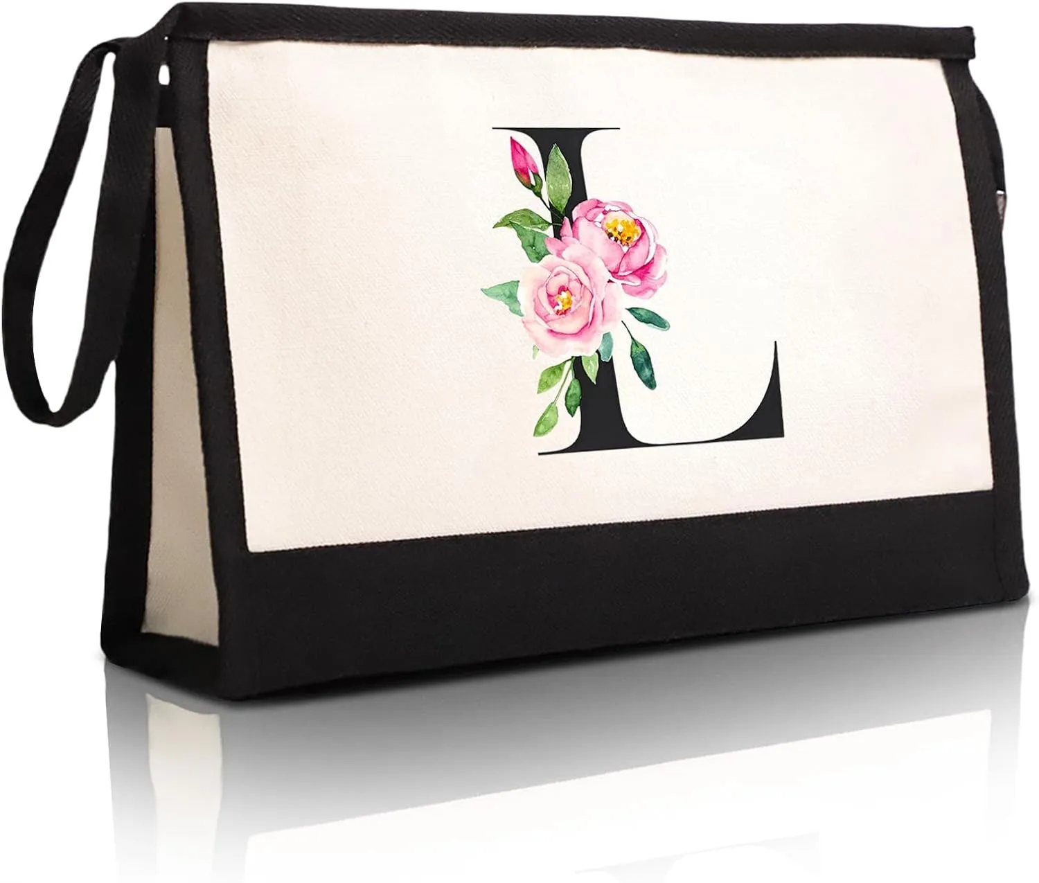 Initial Cloth Makeup Bag Monogrammed Cosmetic Bag Personalized Gifts for Women Mom Bride Bridesmaid Friend Daughter Sisters