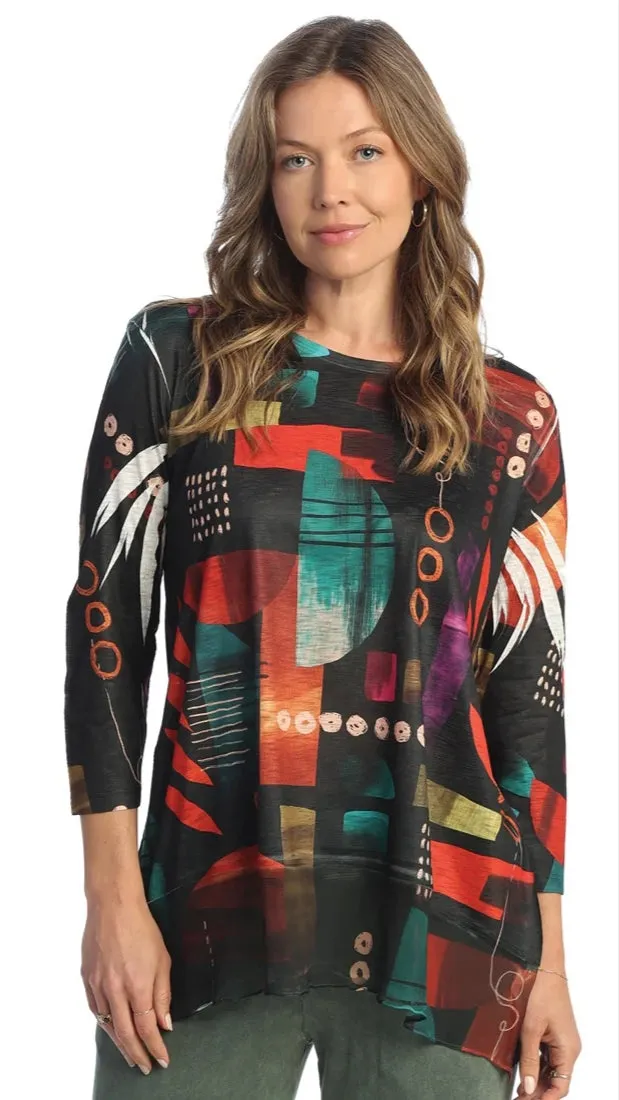 Jess & Jane Chiffon Contrast Tunic Swing Top