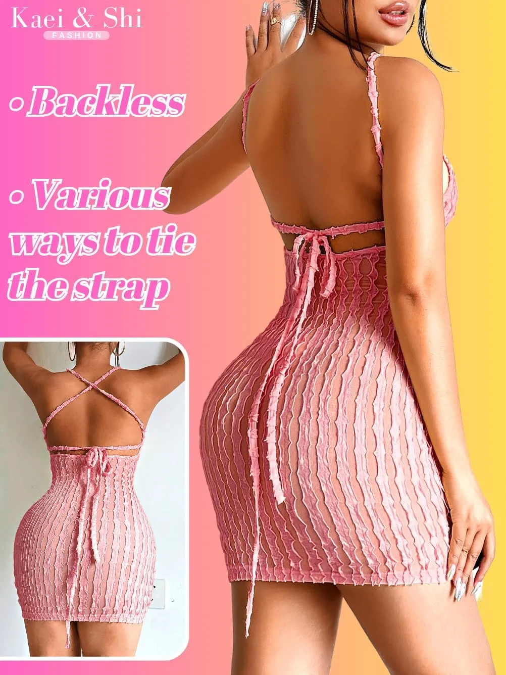 Kaei&Shi Swimsuit Cover Up 2024 for Women Sexy Sun Beach Pool Crochet Coverups Beachy Miami Vegas Summer Bodycon Sundresses
