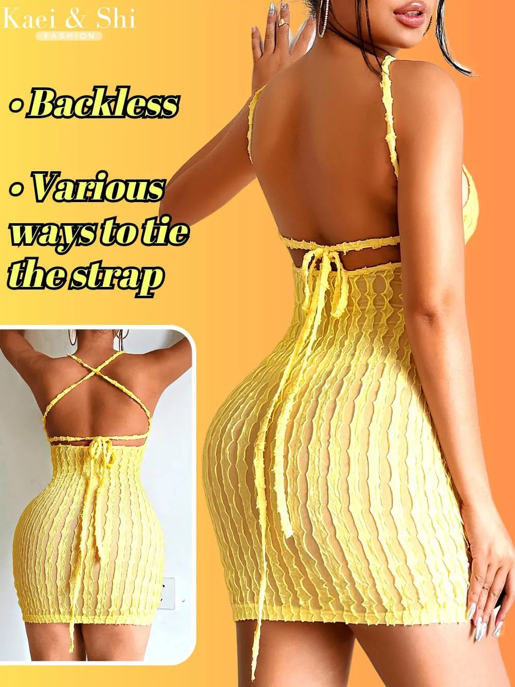 Kaei&Shi Swimsuit Cover Up 2024 for Women Sexy Sun Beach Pool Crochet Coverups Beachy Miami Vegas Summer Bodycon Sundresses
