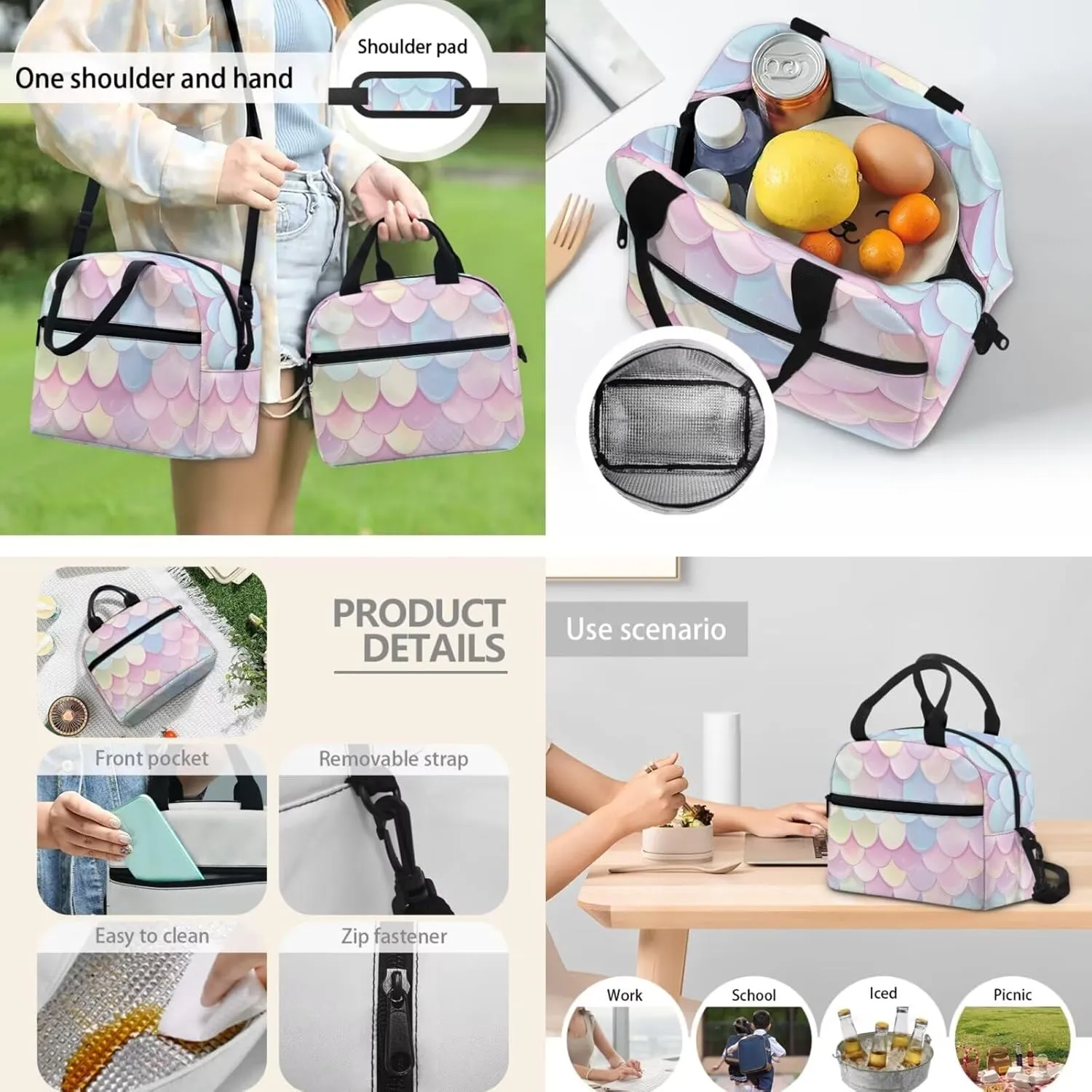 Kids Backpack Ages 5-8 3 in 1 Preschool Backpack For Boys Big Cute Fish Scales Bag For School & Travel, Child Bookbag Kindergarten Elementary Toddler