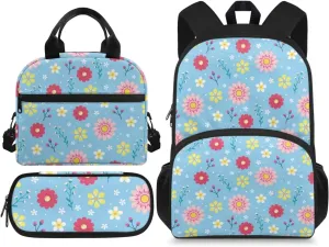 Kids Backpack Boys Cool 3 Piece Cute Florals Bookbag Toddler School Bag Cool Animal Cartoon Travel Sports Bag for Boy Kindergarten Nursery School Pre-K Elementary School Age 3-15Y