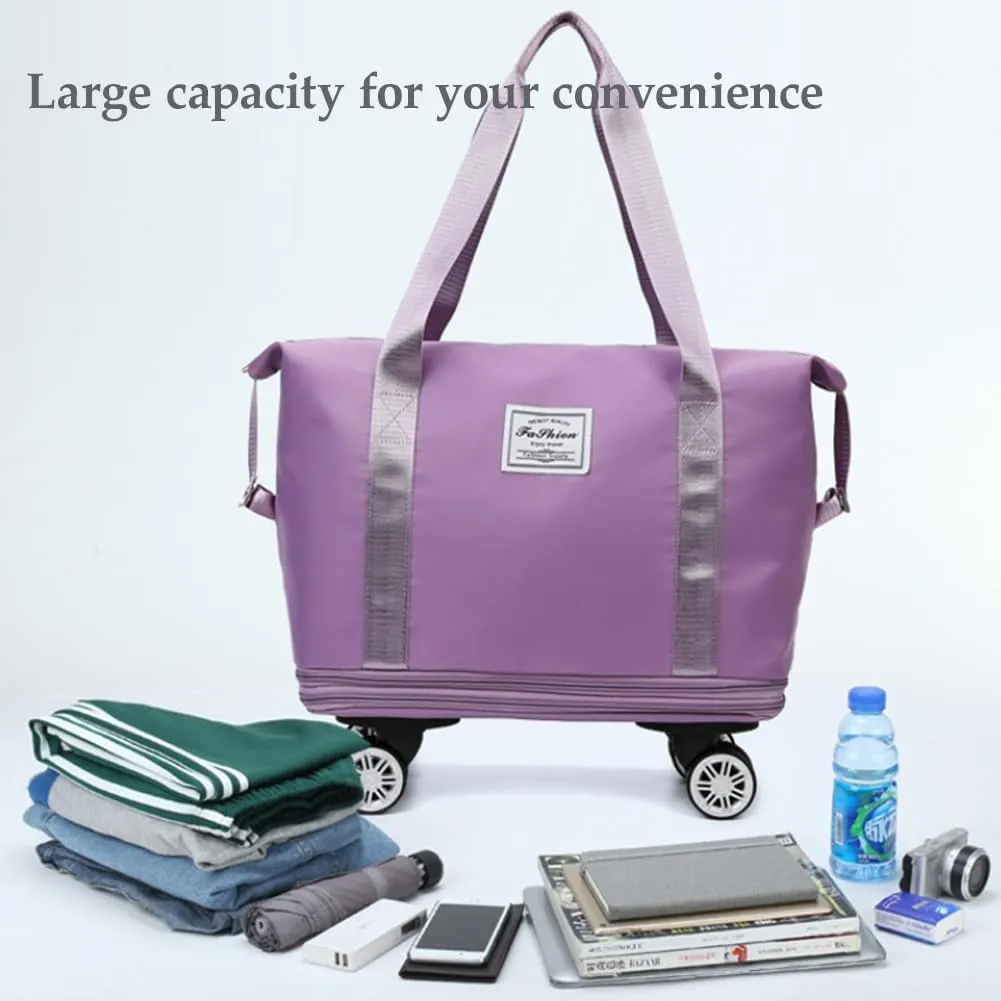 Kulken Travel Bag With Wheels, 2025 New Large Capacity Travel Bag - Universal Wheel Removable, 27L - 50L TravelBag (Blue)