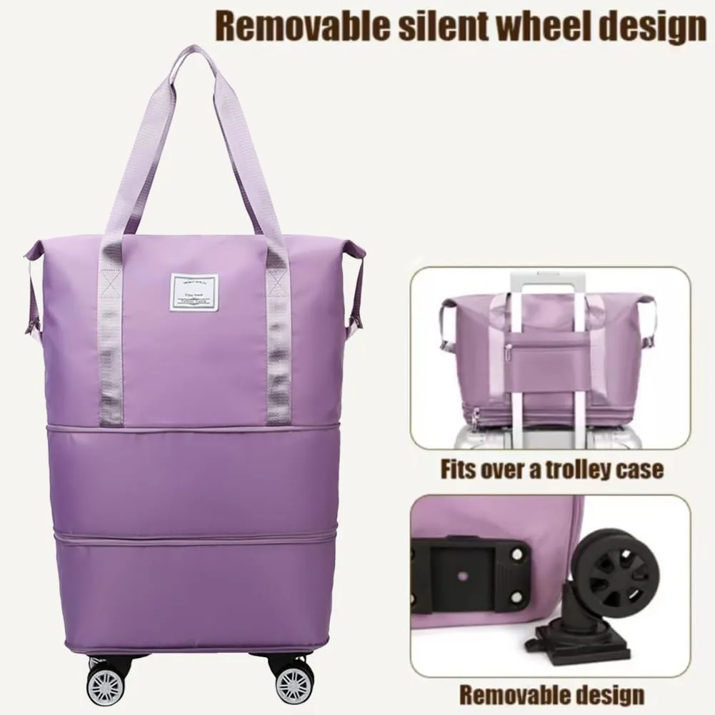Kulken Travel Bag With Wheels, 2025 New Large Capacity Travel Bag - Universal Wheel Removable, 27L - 50L TravelBag (Blue)