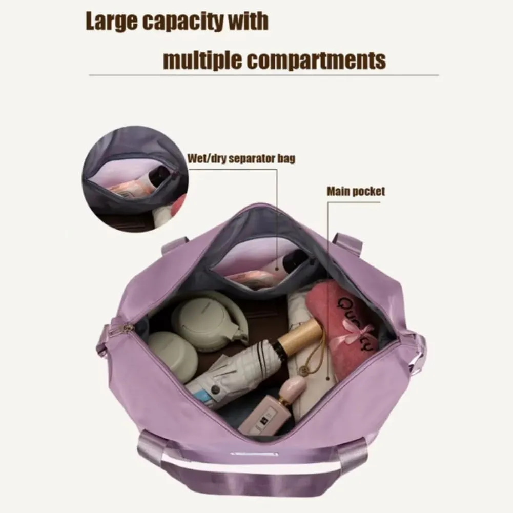 Kulken Travel Bag With Wheels, 2025 New Large Capacity Travel Bag - Universal Wheel Removable, 27L - 50L TravelBag (Pink)
