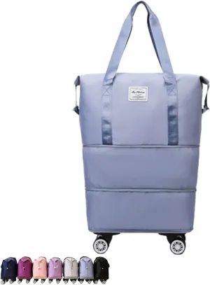 Kulken Travel Bag with Wheels, 2025 New Universal Duffel Bag, Blue, 15.6 Inch Laptop Sleeve