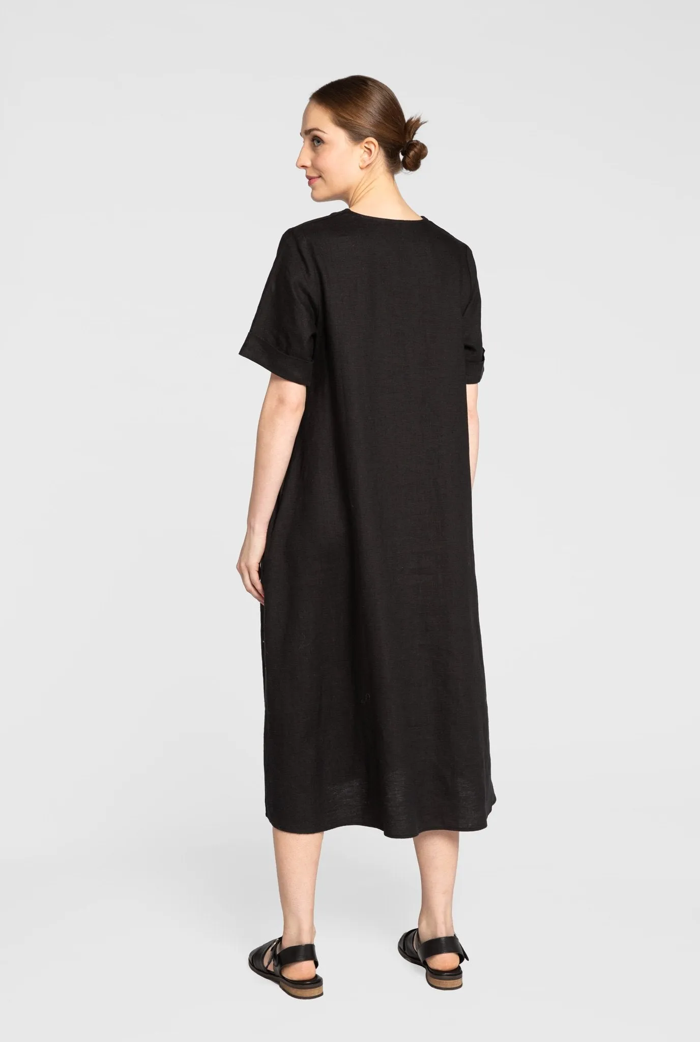 Kuusama Liv  Linen  Dress, Black