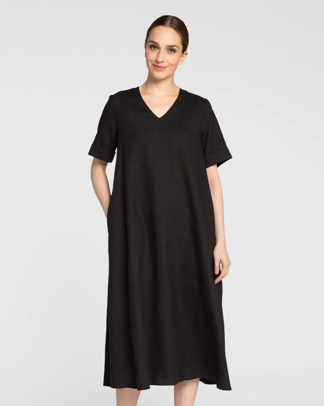 Kuusama Liv  Linen  Dress, Black