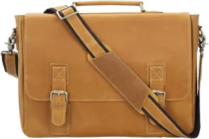 Laptop Bag Crazy Horse Leather Shoulder Bag For Men Business Briefcase