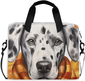 Laptop Bag Fits Up to 16 Inch Computer Dog Maple Leaves Scarf Laptop Briefcases for Men Women