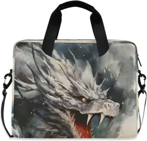 Laptop Bag Fits Up to 16 Inch Computer Dragon Ink Painting Laptop Briefcases for Men Women