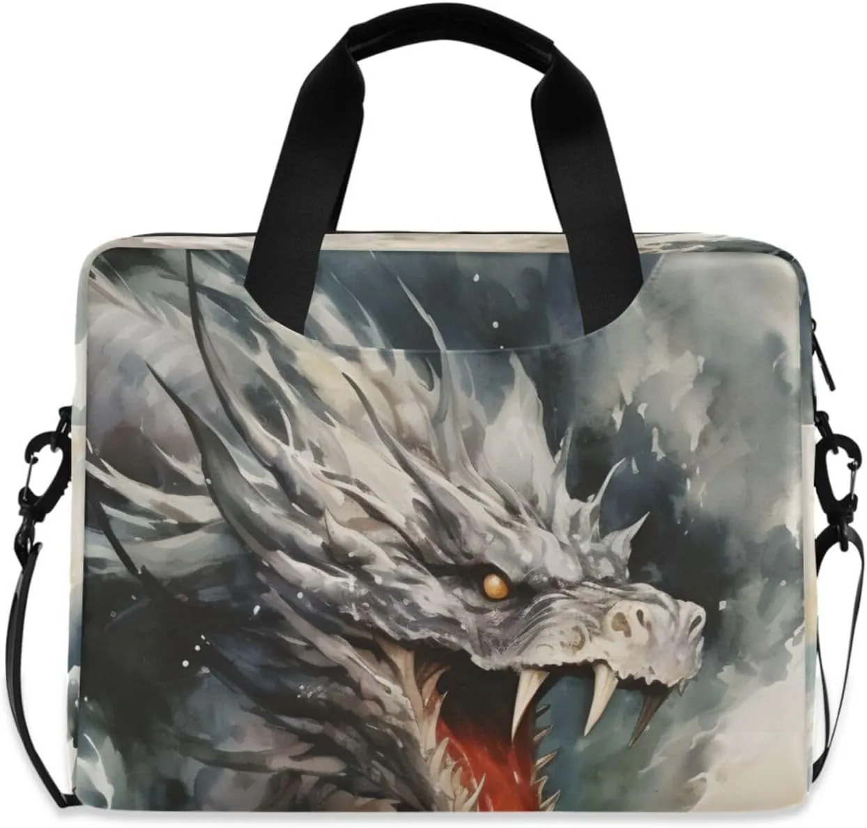 Laptop Bag Fits Up to 16 Inch Computer Dragon Ink Painting Laptop Briefcases for Men Women