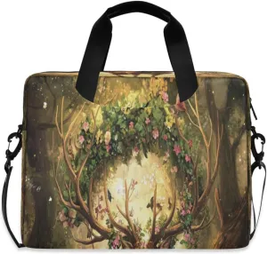 Laptop Bag for Women - Fits 16 inch with Laptop Compartment Carrying Messenger Sleeve with Strap Professional Fashion Travel Purse for Business Office Bag A Beautiful Deer