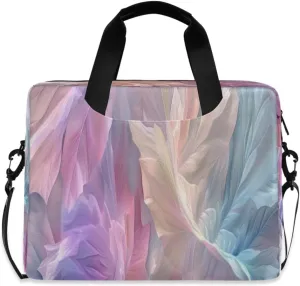 Laptop Bag for Women - Fits 16 inch with Laptop Compartment Carrying Messenger Sleeve with Strap Professional Fashion Travel Purse for Business Office Bag Abstract Colored Leaves