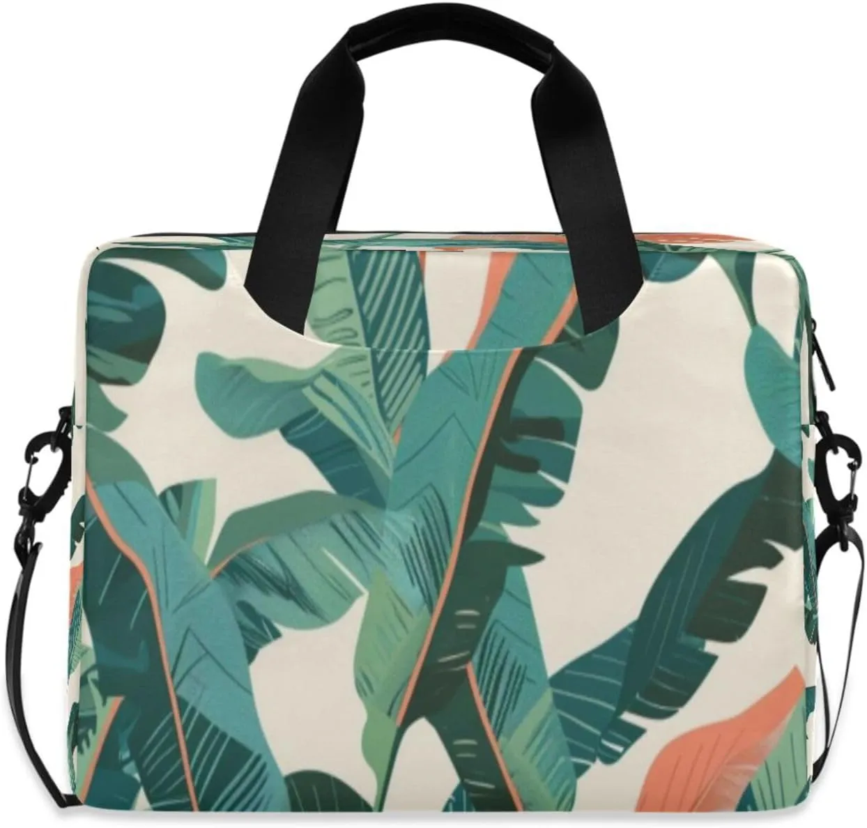 Laptop Bag for Women - Fits 16 inch with Laptop Compartment Carrying Messenger Sleeve with Strap Professional Fashion Travel Purse for Business Office Bag Banana Leaf