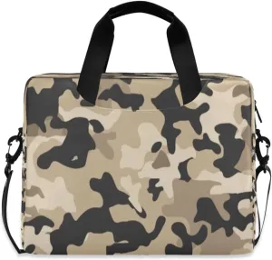 Laptop Bag for Women - Fits 16 inch with Laptop Compartment Carrying Messenger Sleeve with Strap Professional Fashion Travel Purse for Business Office Bag Black and Brown Camouflage
