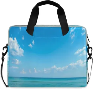 Laptop Bag for Women - Fits 16 inch with Laptop Compartment Carrying Messenger Sleeve with Strap Professional Fashion Travel Purse for Business Office Bag Blue Ocean