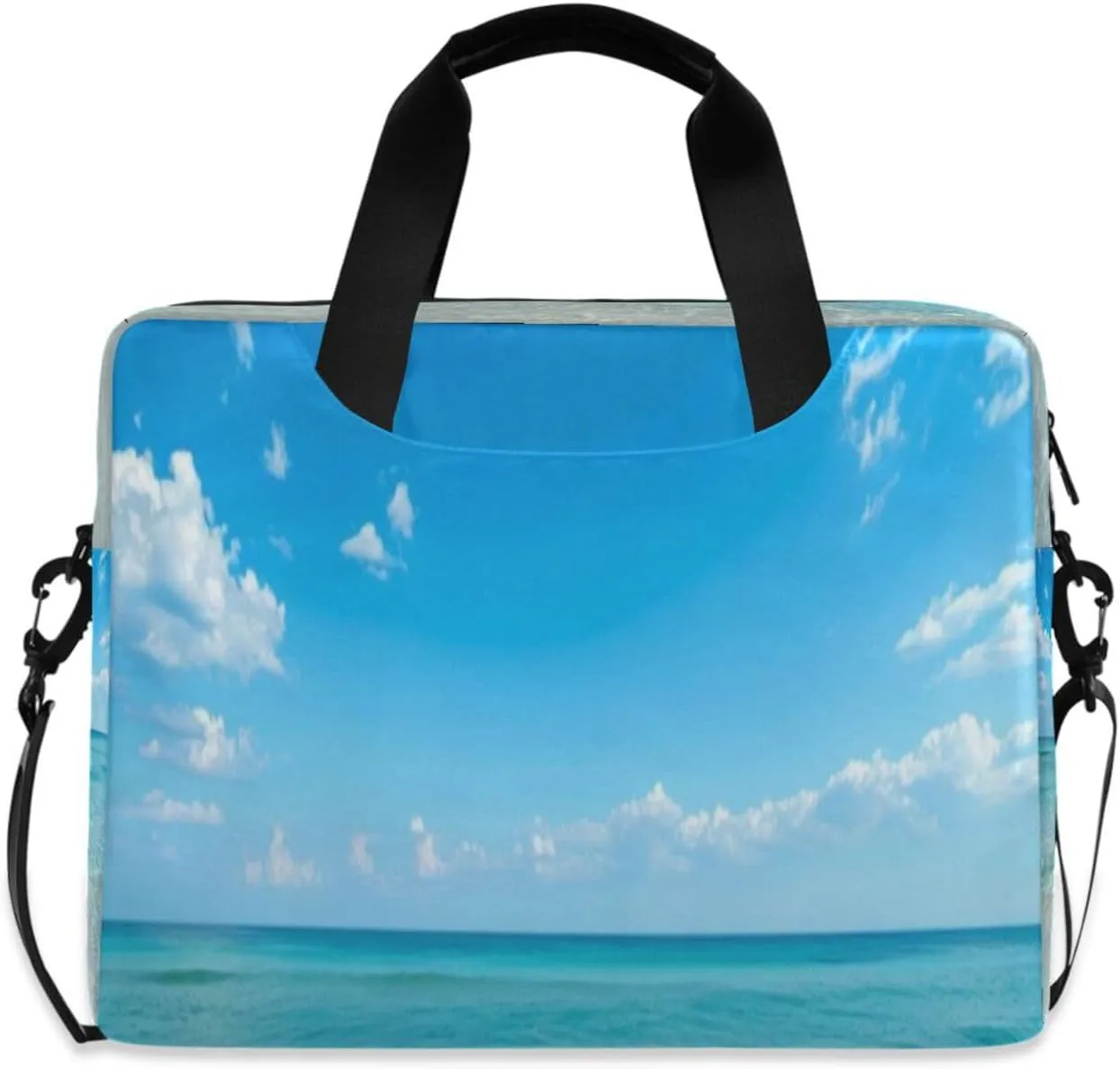 Laptop Bag for Women - Fits 16 inch with Laptop Compartment Carrying Messenger Sleeve with Strap Professional Fashion Travel Purse for Business Office Bag Blue Ocean