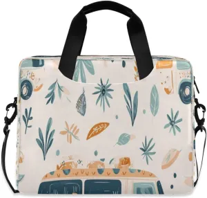 Laptop Bag for Women - Fits 16 inch with Laptop Compartment Carrying Messenger Sleeve with Strap Professional Fashion Travel Purse for Business Office Bag Cartoon Bohemian Van