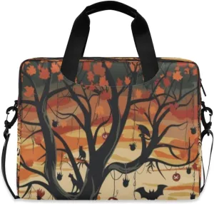 Laptop Bag for Women - Fits 16 inch with Laptop Compartment Carrying Messenger Sleeve with Strap Professional Fashion Travel Purse for Business Office Bag Cartoon Halloween Theme Cat