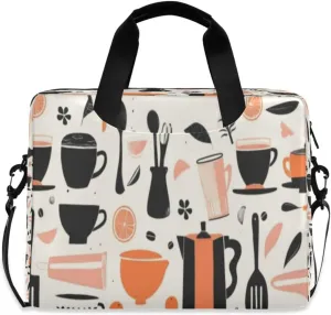 Laptop Bag for Women - Fits 16 inch with Laptop Compartment Carrying Messenger Sleeve with Strap Professional Fashion Travel Purse for Business Office Bag Cartoon Kitchen Utensils
