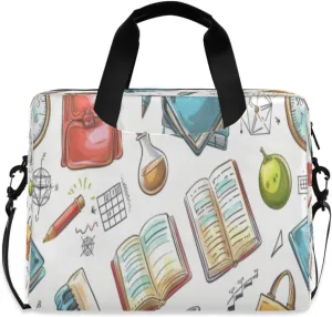Laptop Bag for Women - Fits 16 inch with Laptop Compartment Carrying Messenger Sleeve with Strap Professional Fashion Travel Purse for Business Office Bag Cartoon Learning Supplies