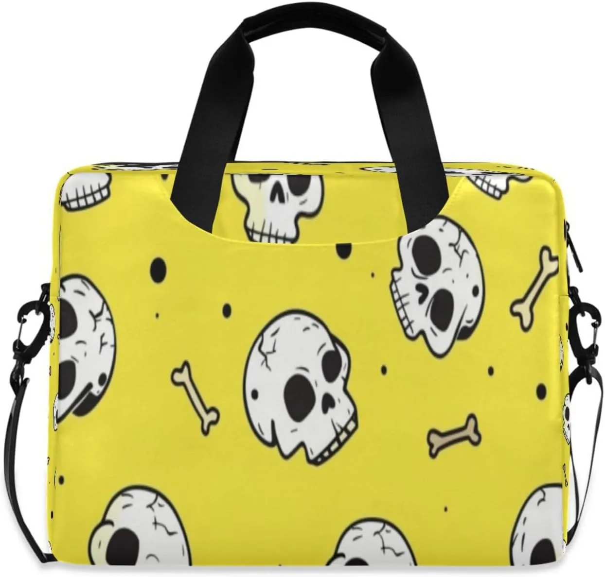 Laptop Bag for Women - Fits 16 inch with Laptop Compartment Carrying Messenger Sleeve with Strap Professional Fashion Travel Purse for Business Office Bag Cartoon Skull