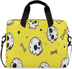 Laptop Bag for Women - Fits 16 inch with Laptop Compartment Carrying Messenger Sleeve with Strap Professional Fashion Travel Purse for Business Office Bag Cartoon Skull