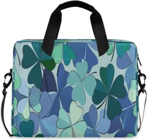 Laptop Bag for Women - Fits 16 inch with Laptop Compartment Carrying Messenger Sleeve with Strap Professional Fashion Travel Purse for Business Office Bag Four-leaf Clover