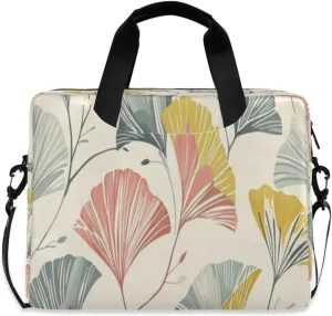 Laptop Bag for Women - Fits 16 inch with Laptop Compartment Carrying Messenger Sleeve with Strap Professional Fashion Travel Purse for Business Office Bag Ginkgo Leaf