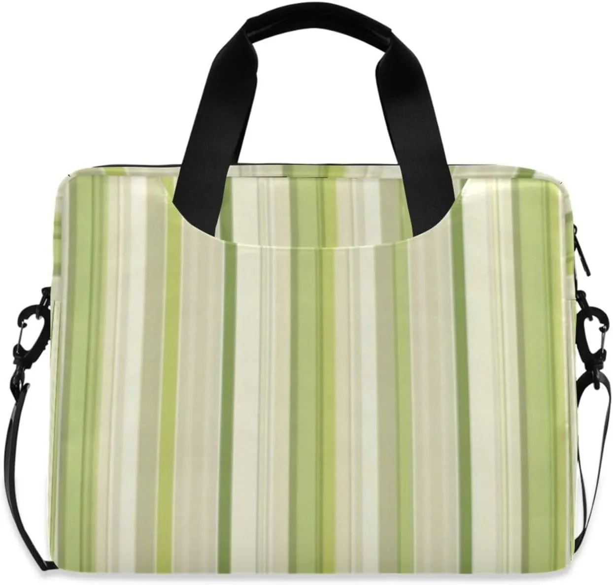 Laptop Bag for Women - Fits 16 inch with Laptop Compartment Carrying Messenger Sleeve with Strap Professional Fashion Travel Purse for Business Office Bag Green Stripe