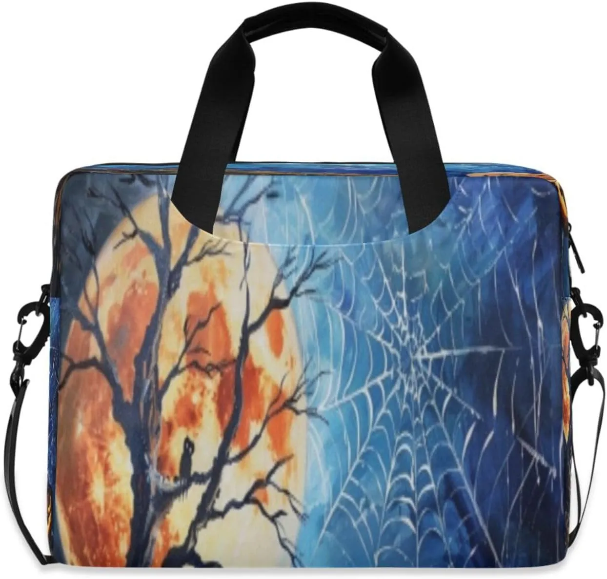 Laptop Bag for Women - Fits 16 inch with Laptop Compartment Carrying Messenger Sleeve with Strap Professional Fashion Travel Purse for Business Office Bag Halloween Theme Style