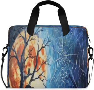 Laptop Bag for Women - Fits 16 inch with Laptop Compartment Carrying Messenger Sleeve with Strap Professional Fashion Travel Purse for Business Office Bag Halloween Theme Style