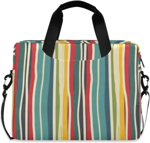 Laptop Bag for Women - Fits 16 inch with Laptop Compartment Carrying Messenger Sleeve with Strap Professional Fashion Travel Purse for Business Office Bag Irregular Stripes